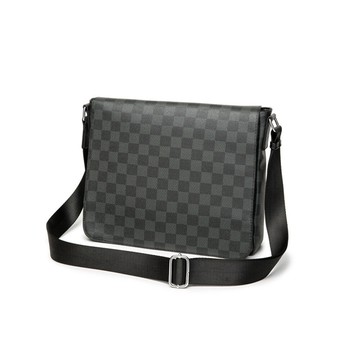 {快速出貨 TW} 時尚男士單肩包 翻蓋橫款皮質包 格子斜跨包 文件包 ipad斜跨包  單肩包  肩背包  公文包