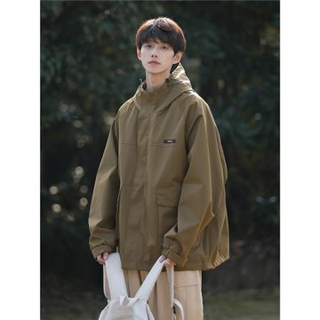 戶外沖鋒衣外套男春秋款日系復古cityboy上衣潮牌寬松飛行員夾克