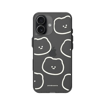 iPhone 17 Clear (相機按鈕) 酷墨灰 - 布朗尼 annnbrownie - 線條熊熊