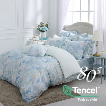 8x7特大薄被套/ 天絲400織 / 天絲 萊賽爾 / 藍夢如茵 [鴻宇] 台灣製 - T20158