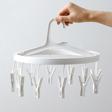 ABS耐固無痕可折疊內衣/吊襪架(12夾)-3入組 單一規格