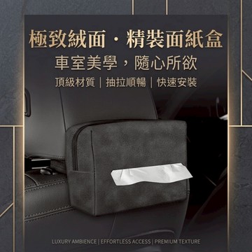 現貨⚡️隔日配💯車用面紙盒 麂皮車用面紙盒 質感翻毛皮 大容量 快速安裝 五色