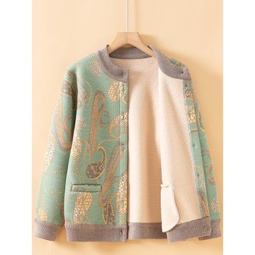 (免運)中老年人冬裝外套女奶奶裝加絨加厚保暖毛衣開衫衣服媽媽裝秋冬季