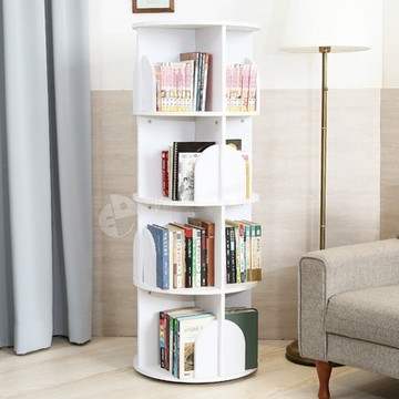 澄境 MIT低甲醛寬48cm360度旋轉四層書櫃 高129cm-3色選-櫃子/架子/書架/置物櫃/收納櫃/邊櫃/層架/展示架/雜誌架/角落架-DIY