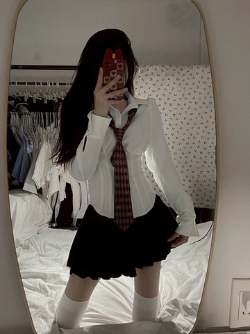 襯衣收腰長袖襯衣女辣妹純欲魚骨腰jk制服修身顯瘦設計感別致上衣