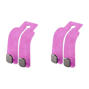 絨感皮革紋車用掛鉤  粉色  2個