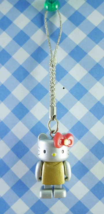【震撼精品百貨】Hello Kitty 凱蒂貓 樂高手機吊飾-銀臉金 震撼日式精品百貨