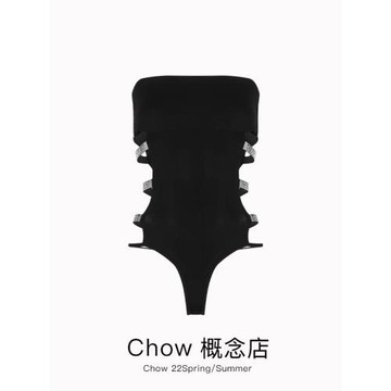 字母鑲鉆美背無袖抹胸背心女2026夏季鏤空修身設計感辣妹連體上衣