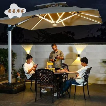 戶外遮陽傘庭院傘露臺陽臺擺攤大太陽傘別墅花園室外羅馬傘 pm6251