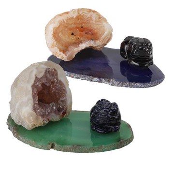 石頭記 療癒寶庫 (貔貅+迷你聚寶盆組) 辦公桌景觀擺飾