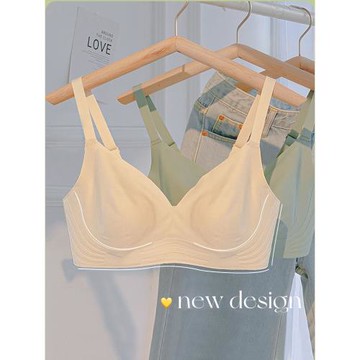 趣安芬文胸光面舒適無痕無鋼圈一片式內衣女大胸顯小胸夏季薄款