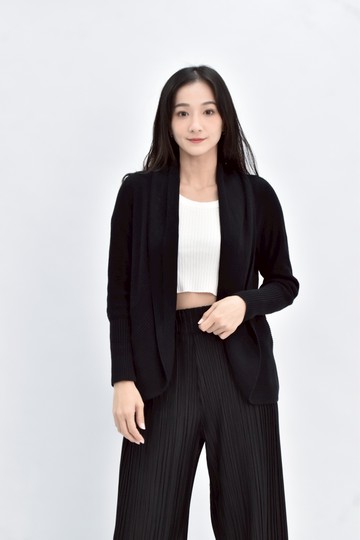 (S) allison daley 長袖黑色罩衫
