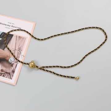 小金球腰鏈小香風新款細腰帶女配連衣裙鏈條裝飾腰封配裙子短袖酷