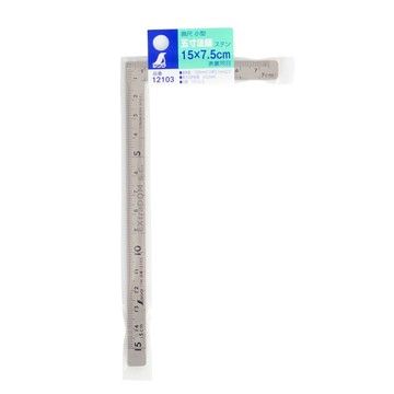 SHINWA 鶴龜 不鏽鋼木工曲尺 SUS420-J2 JIS 1級 7.5x15cm  1個