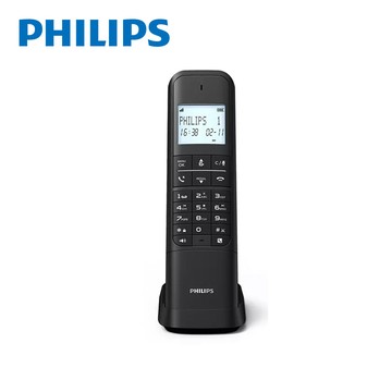 PHILIPS 設計款大螢幕電量顯示數位答錄機無線電話-M4751B