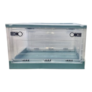 三開摺疊收納箱 (73L)  白透名片 + 綠色  736 大號  1組