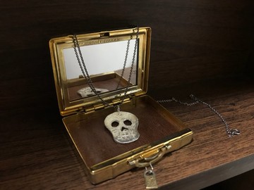 手作銀飾—骷髏頭項鍊 925純銀項鍊 個性墜飾 美式風格 墜子