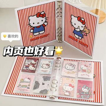 ✨桃園出貨✨卡通合集KT貓蠟筆小新a5卡冊ins高顏值相冊本加厚3寸拍立得收納冊