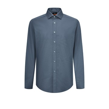 防皺彈性緹花斜紋長袖上班襯衫-礫石色 |4112112295