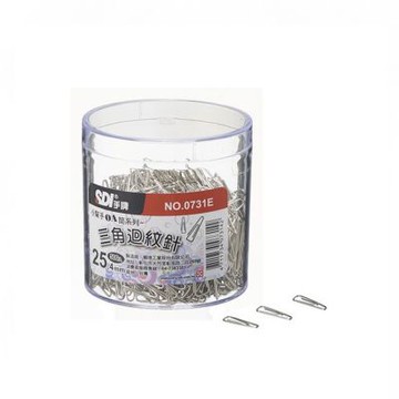 【SDI 手牌】25.4mm 三角 迴紋針 塑膠盒  500支入 /筒 0731E