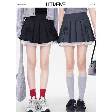 花田櫥窗甜心百褶短裙子蝴蝶結