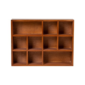 樂嫚妮 復古實木10宮格置物櫃/香水香氛展示/附壁掛五金10格