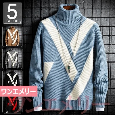 セーター メンズ ニット ハイネック ニットセーター トップス スリム 秋服 秋 冬服 秋冬 おしゃれ 通販 Lineポイント最大get Lineショッピング