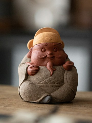 煉器創意紫砂財神擺件中式禪意人物鐘馗家居客廳茶室茶桌裝飾擺設