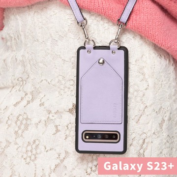 韓國 ARDERE - 附卡夾背繩防摔手機殼-薰衣紫 (Galaxy S23+)