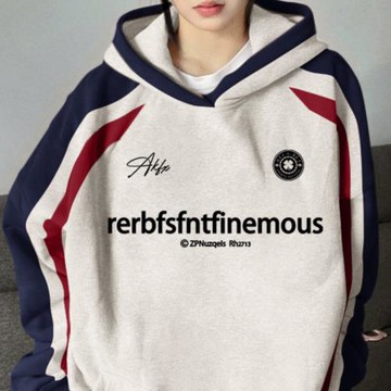 CS22 復古拼接連帽大學T