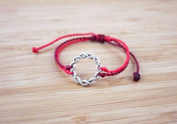 【緣份】 蠶絲蠟線 編織手環