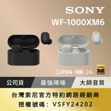 【Sony索尼】WF-1000XM6 旗艦真無線藍牙耳機 (公司貨 保固12+6個月)