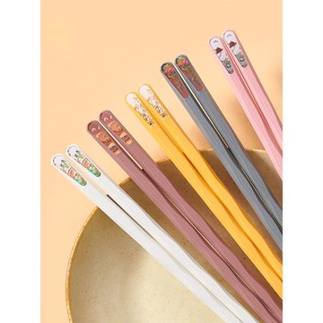 英國明爵日式高檔合金筷子一人一筷防滑耐高溫家庭分餐筷套裝