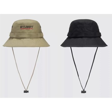 《Urban當天出貨》 STUSSY FISHERMAN HAT 刺繡LOGO 登山漁夫帽 調節繩 帽帶 駝色卡其 漁繩