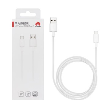 【HUAWEI 華為】原廠CP51 3A USB-A to Type-C 快充充電線 1M - 白 (盒裝)