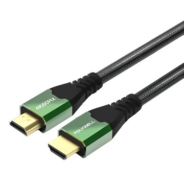 POLYWELL 寶利威爾 2.0 影音傳輸線 鋁合金 PW15-W60-V010 綠色  1條  1m