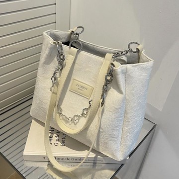 包件配飾~大容量包包女2024新款時尚帆布側背包高級感大學生上課通勤托特包 雙11全館免運