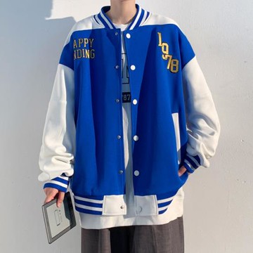 美式高街棒球服男寬松潮牌飛行員夾克秋季新款青少年休閑外套上衣