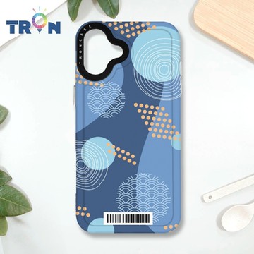TRON IPHONE 16 PLUS 日系和風圓點海波系列 防摔 MAGSAFE 磁吸 太空載具殼 透白 手機殼