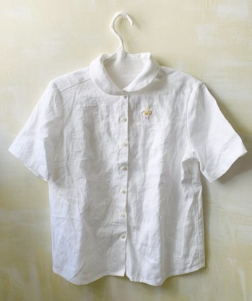 短袖棉麻襯衫--好溫暖