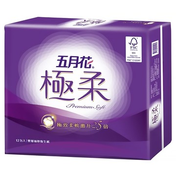 五月花 極柔 頂級抽取衛生紙 110張  12包  1袋