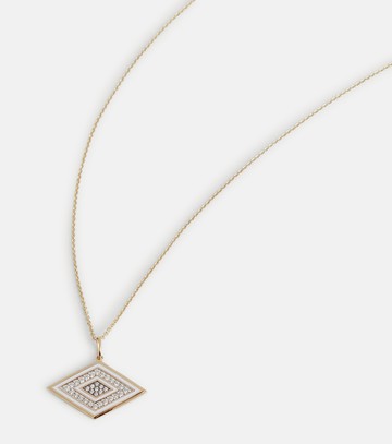 Sydney Evan Groovy Eye 14kt yellow gold necklace with diamonds