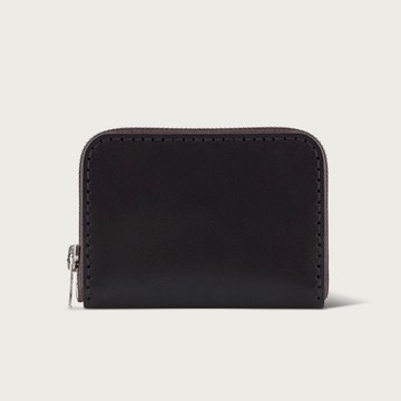 U型拉鍊短夾 / 零錢包 / 皮夾 -- 石黑色