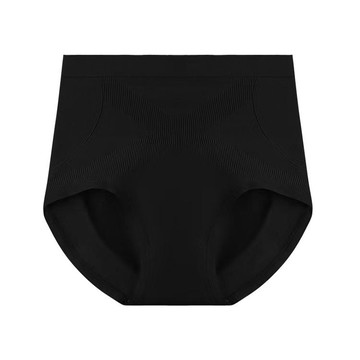 【Maggie+】高腰收腹無痕純棉提臀舒適女用內褲-黑色