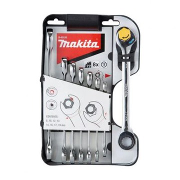 牧田 MAKITA 開口+梅花棘輪兩用扳手8件組 B-65523