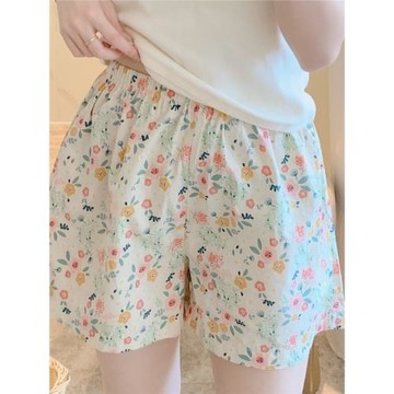 睡褲高腰純棉薄款女夏遛彎闊腿褲寬松居家褲休閑褲短褲女款夏季