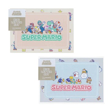 小禮堂 Super Mario 超級瑪利歐 信封信紙組 (馬卡龍色)
