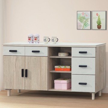 AS DESIGN雅司家具-奧提斯5.3尺岩板石面碗盤餐櫃-161*40*82CM