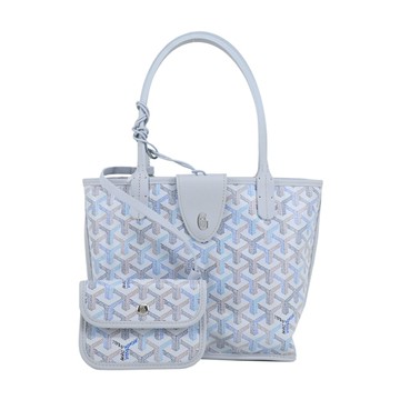 GOYARD 塗料帆布雙面購物包-迷小/極地藍