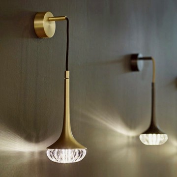 新款北歐床頭水晶后現代設計師簡約客廳餐廳過道樣板裝飾壁燈